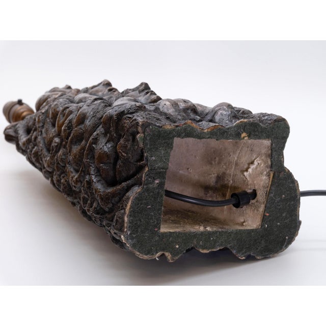 Large Bronzed and Pottery Figurative Table Lamp, 1970s For Sale - Image 12 of 13