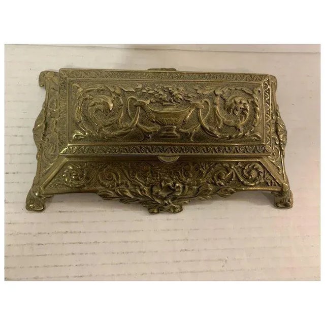 Art Nouveau Brass Stamp Box For Sale - Image 3 of 9