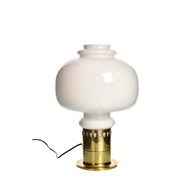 Mid-Century Modern Table Lamp in Brass and Glass by Hans-Agne Jakobsson for Hans-Agne Jakobsson Ab Markaryd, Sweden, 1960s For Sale - Image 3 of 5