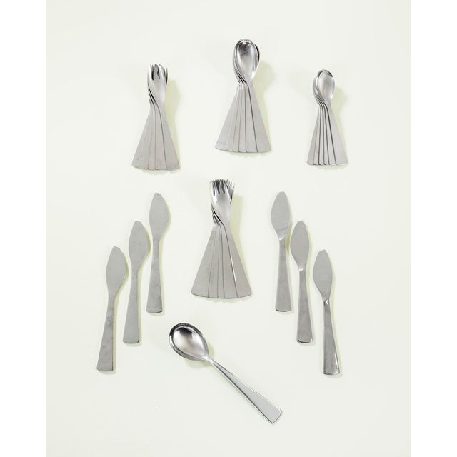 Cutlery Set by Gio Ponti for Arthur Kropp Berndorf, 1970s, Set of 28, in Good conditions. Designed 1970 to 1979 This piece...
