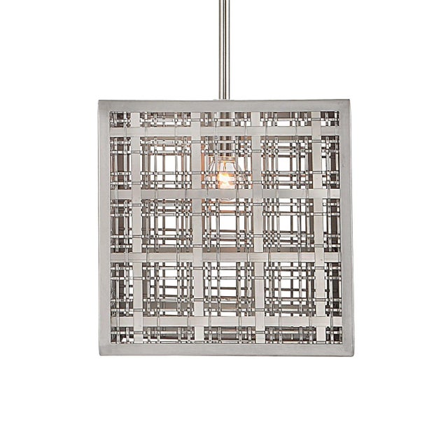 Modern Pendleton 1 Light Nickel Pendant For Sale - Image 3 of 3