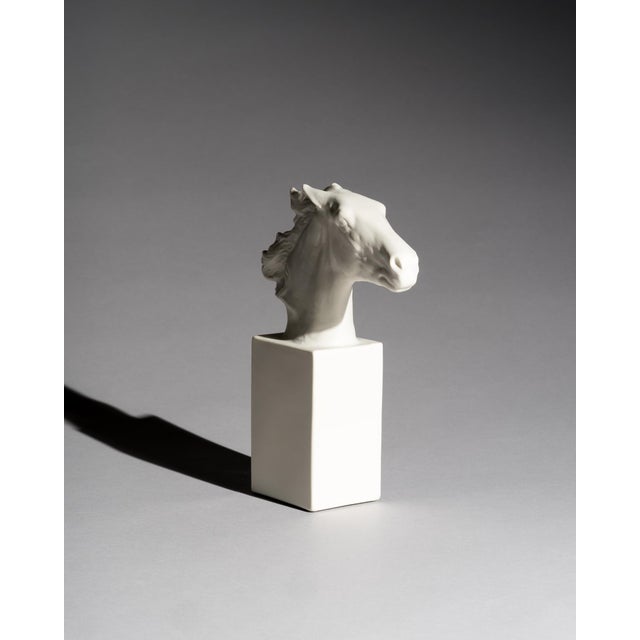 Ceramic Porcelain Model 1609 Hannibal Equestrian Horse Head Sculpture by Albert Hinnrich Hussmann for Rosenthal, 1920s-1940s For Sale - Image 7 of 11