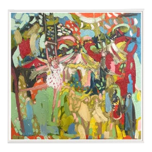 "Circus Trapeze" Expressionist Figurative Oil Painting by Paul Wadsworth, Framed