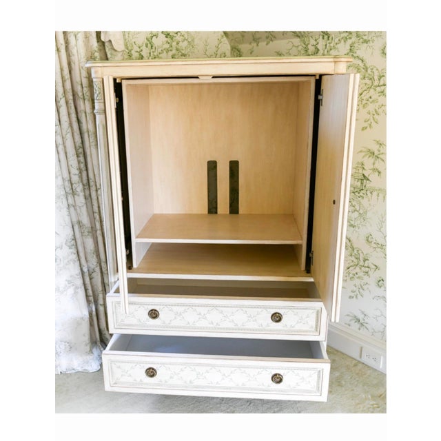 Julia Gray Hand-Painted Nursery Armoire/Wardrobe Cabinet, Attributed For Sale - Image 4 of 6
