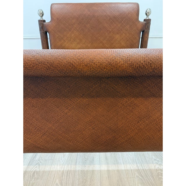 Thomasville Attributed Thomasville Ernest Hemingway Kilimanjaro Collection King Size Rattan Bed For Sale - Image 4 of 12