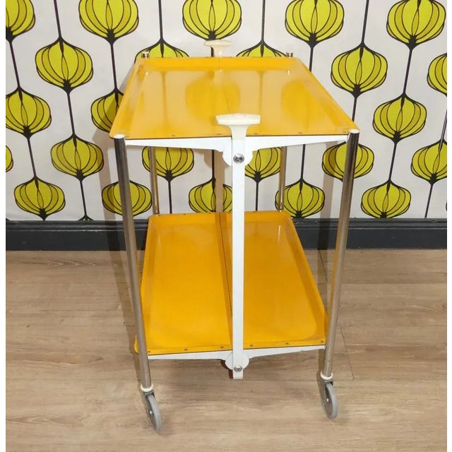 Bar Cart Table in Yellow, 1960 For Sale - Image 6 of 12