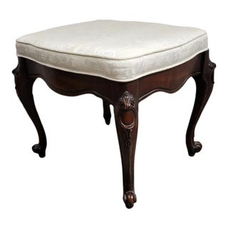 Mid-Century American Carved Mahogany Footstool by Sanford Furniture For Sale
