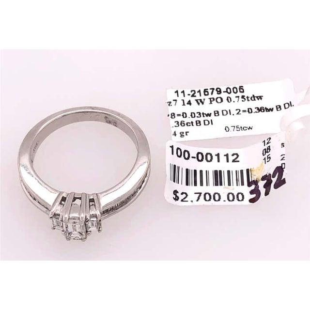 Modern 14 Karat White Gold Engagement Ring 0.75 Total Diamond Weight For Sale - Image 3 of 9