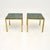 A stylish and beautifully made pair of vintage French brass marble top side tables, dating from the 1970’s. They are of...