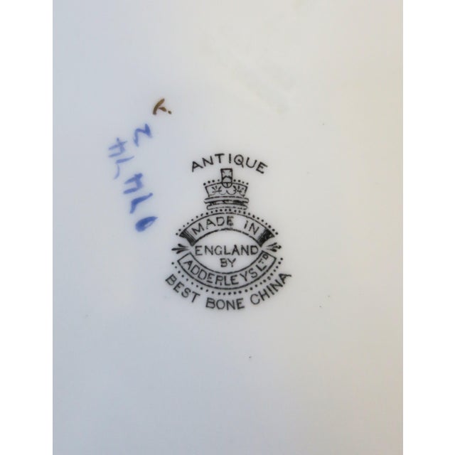 English Adderley Porcelain Plates With Floral Chintz Design - a Pair For Sale - Image 10 of 10