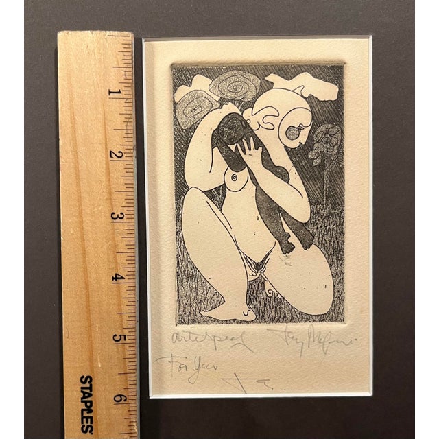 Contemporary Vintage 1960s Tony Mafia Mother & Child Etching Signed Artist Proof For Sale - Image 3 of 6