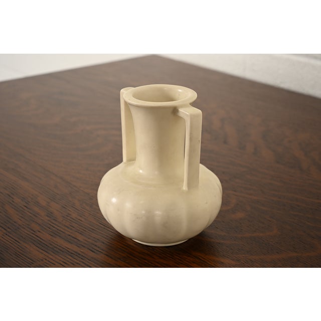 1930s Rookwood Pottery Arts & Crafts Glazed Ceramic Handled Vase, 1932 For Sale - Image 5 of 13