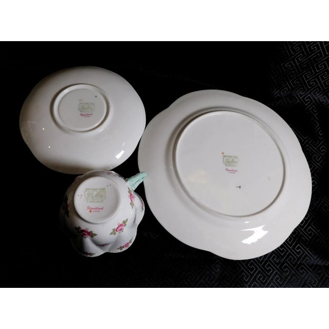 1950s 1950s Shelley Three Piece Luncheon Set in Rosebud- 3 Pieces For Sale - Image 5 of 6