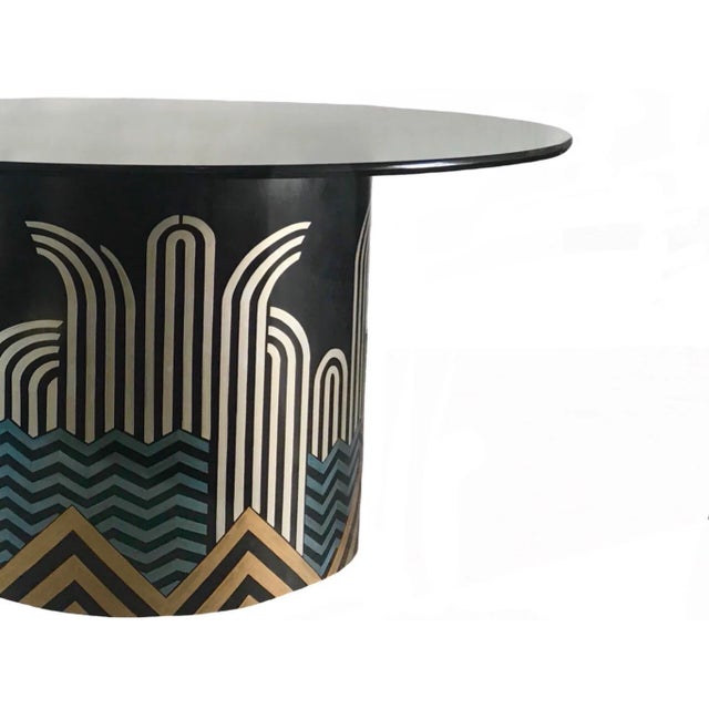 Contemporary 1990s Vintage Art Deco Style Dining or Foyer Table For Sale - Image 3 of 7