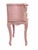 Wood Vintage French Pink Distressed Nightstand With Floral Carvings For Sale - Image 7 of 13