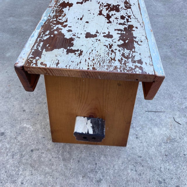 Hand Crafted Folk Art Bench by Local Artist For Sale - Image 4 of 6
