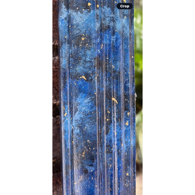 Vintage Faux Lapis Lazuli and Parcel Hand Gilt Newly Painted Mirror by Turtle and Crane - Tony Duquette Style Palm Beach Regency For Sale - Image 9 of 11