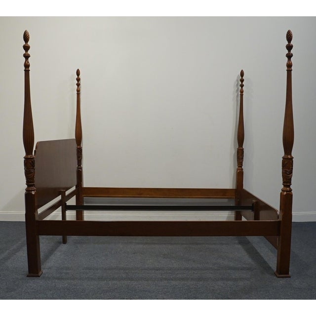 Wood High End Vintage Solid Mahogany Traditional Style King Size Four Poster Rice Bed 623-174 For Sale - Image 7 of 9