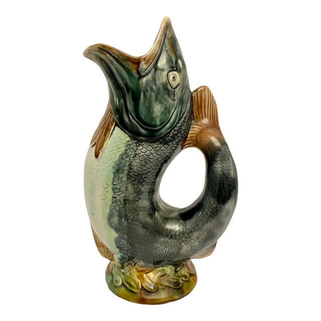 Antique 19th Century Fish Pitcher Jug For Sale