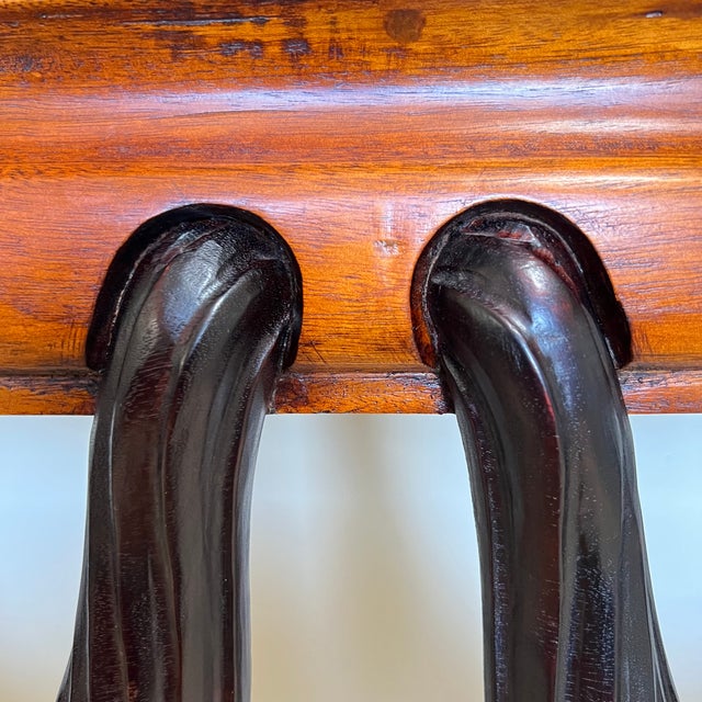Vintage Carved Swag Wood Console Table For Sale - Image 10 of 13