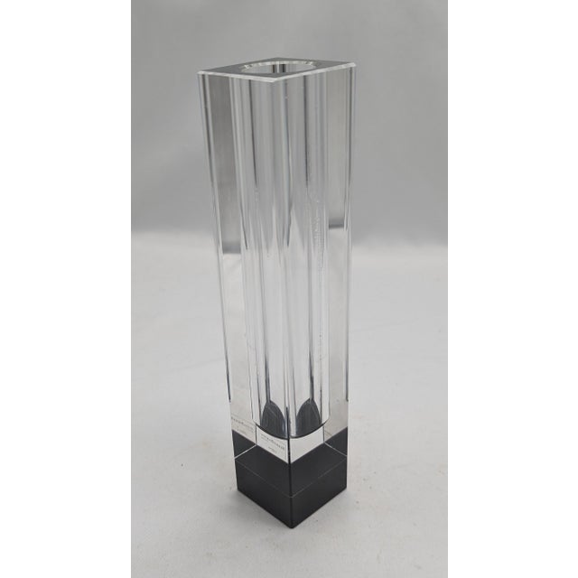1970s Vintage Rectangular Reed & Barton Crystal Vase For Sale - Image 5 of 5