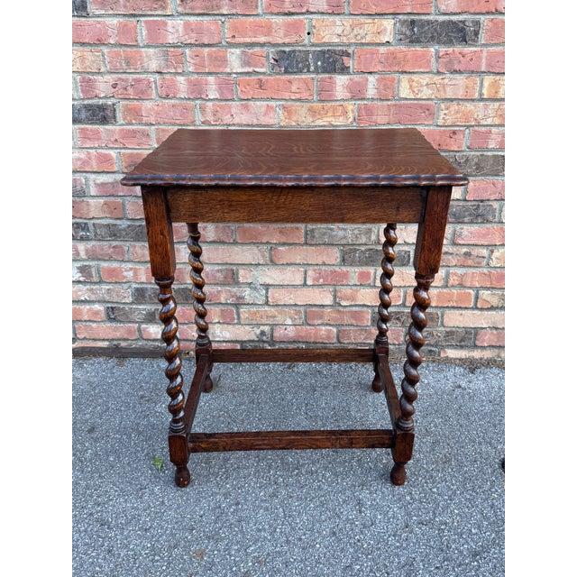 Antique English Barley Twist Side Table For Sale - Image 10 of 11