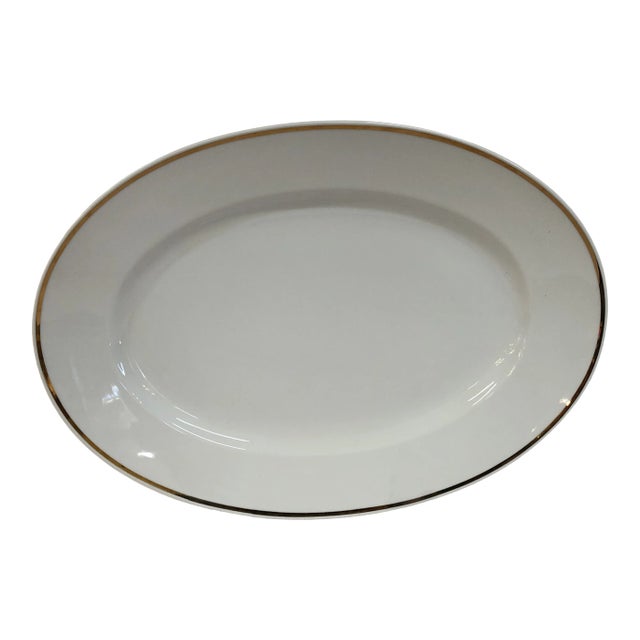 Early 20th Century Italian Oval Platter Gilt Rim by Ginori For Sale