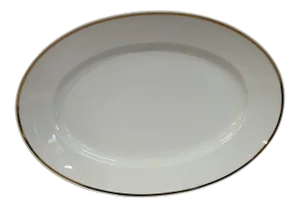 Early 20th Century Italian Oval Platter Gilt Rim by Ginori