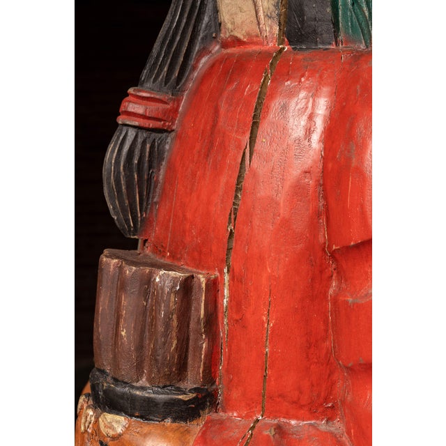Vintage Hand-Carved Cigar Store Indian Figure For Sale - Image 10 of 16