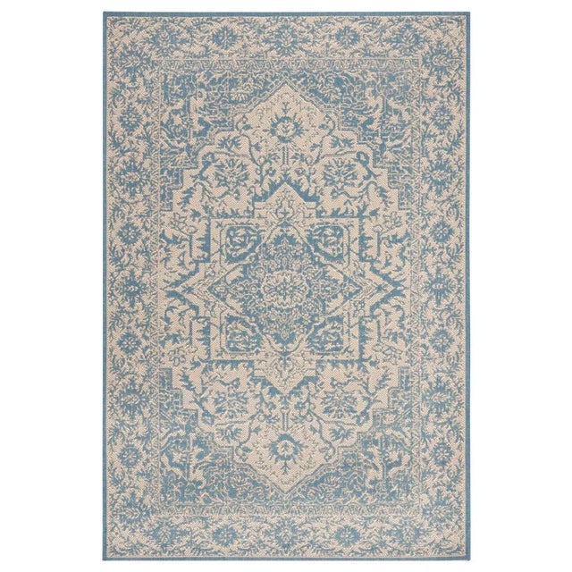 2020s Shelter Island Indoor Outdoor Rug Cream & Blue 5'3"x7'6" For Sale - Image 5 of 5