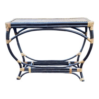 Modern Bentwood Rattan Console Table For Sale