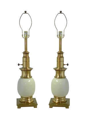 Vintage Stiffel Ostrich Lamps - a Pair