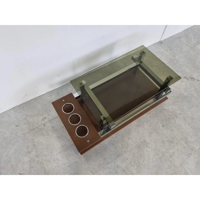 Vintage Teak and Chrome Coffee Table, 1960s For Sale - Image 9 of 13