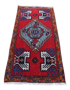 1950s Turkish Vintage Wool Doormat Rug