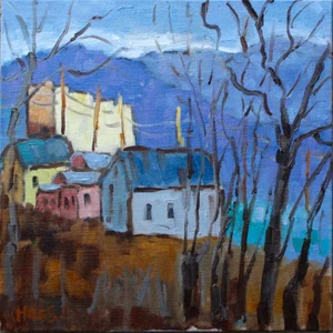 Virginia City, Contemporary Western Landscape Oil Painting