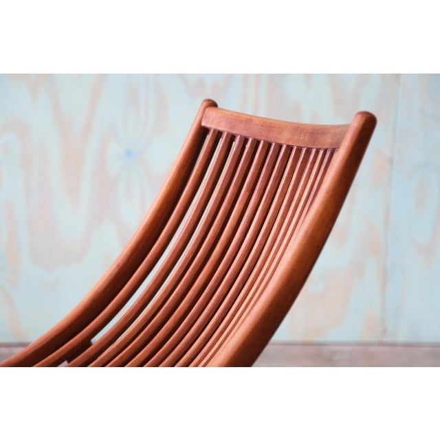 Wood Agatha Chaise Attributed to Chistophe Pillet C. 2018 Sculpted Cherry For Sale - Image 7 of 15