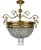 Vintage French Crystal and Brass Pendant Light, 1930s For Sale