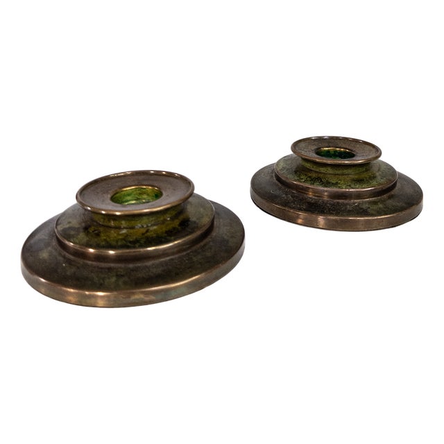 Swedish Art Deco Bronze Candleholders 1930s, Set of 2 For Sale