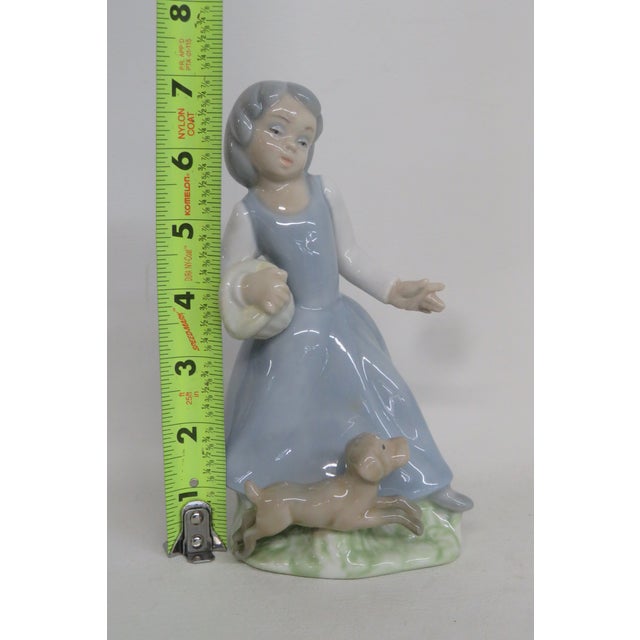 Tenora of Spain Porcelain Girl With Basket and Dog Figurine 4643b For Sale - Image 10 of 14