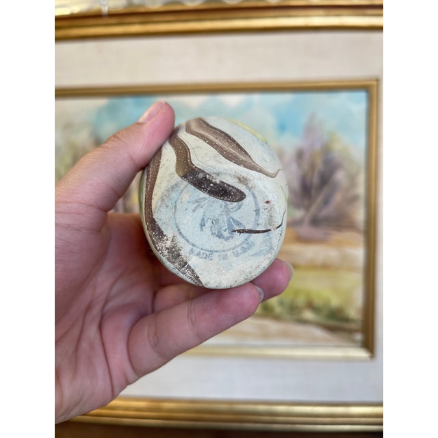 Brown Vintage Studio Pottery Bud Vase With Green and Brown Marbled Glaze For Sale - Image 8 of 9