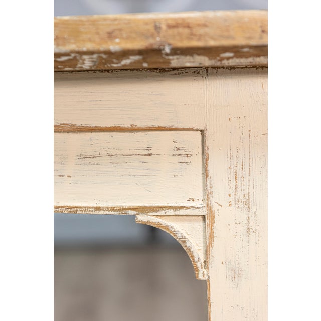 Off-white Pair of 19th Century Swedish Demi Lune Console Tables For Sale - Image 8 of 12