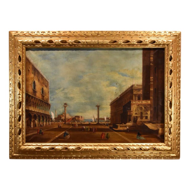 Vittore Zanetti Zilla, San Marco Venice Landscape, 1900, Oil on Canvas, Framed For Sale