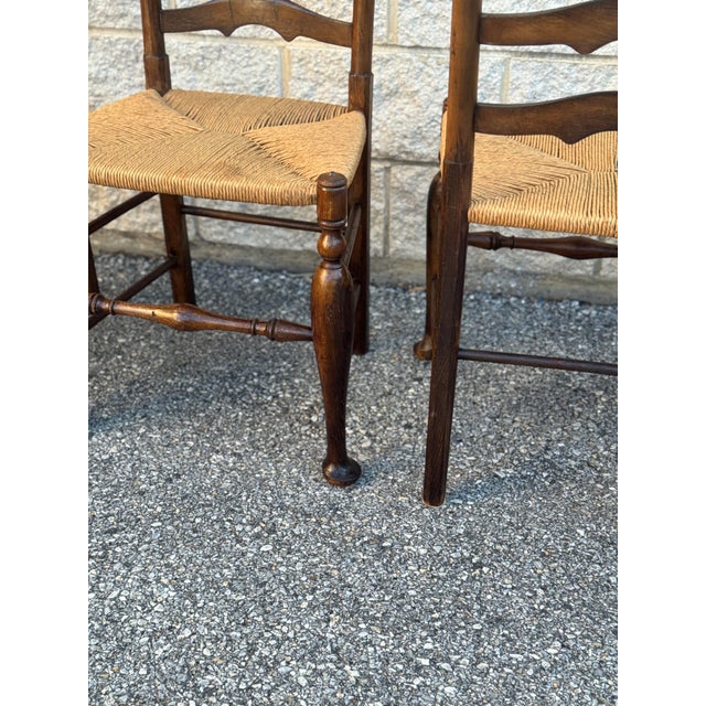 Mid 20th Century Set of 4 French Provincial Rush Seat Dining Chairs For Sale In Philadelphia - Image 6 of 12