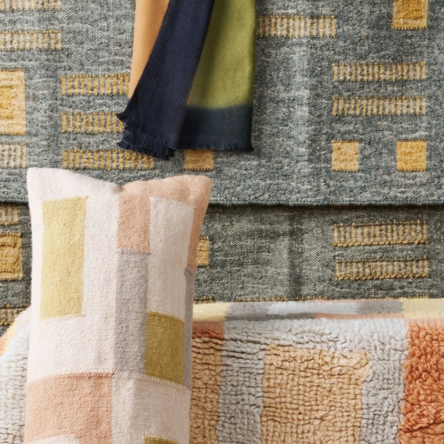 Shale Pastel Handloom Cotton Large Lumbar Pillow Cover Only For Sale - Image 9 of 10