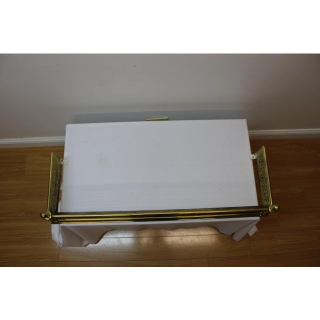 Mid-Century Modern Brass Reticulated Fireplace Fender For Sale - Image 3 of 5
