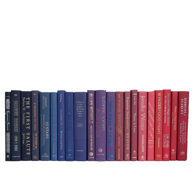 Transitional Decorative Books - Berry Ombré Books - Purple Books By The Foot For Sale - Image 3 of 3