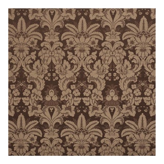 Schumacher Kennedy Damask Fabric In Brown For Sale