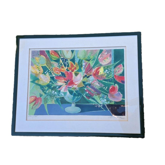 Hilaire Camille, Bouquet of Tulips, 1980, Color Lithograph For Sale - Image 7 of 7
