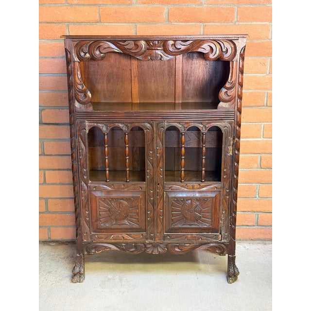 Exceptional early 20th-century Mexican Colonial Revival trastero (cupboard) is a striking testament to Michoacán’s rich...