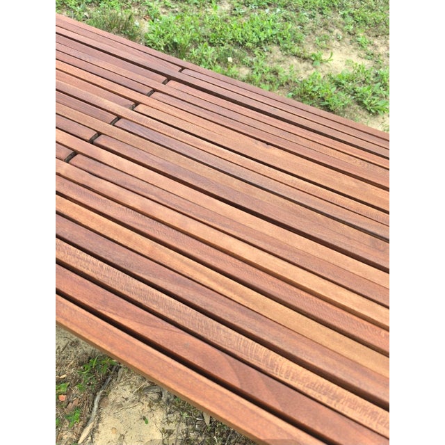 Brown Saltman Vintage Expandable Slat Bench Attributed to John Keal for Brown Saltman For Sale - Image 4 of 11